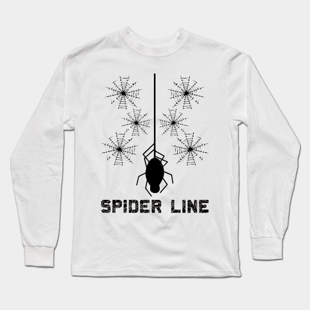 Black Spider Line Long Sleeve T-Shirt by anbartshirts